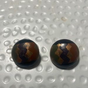 80s wood earrings